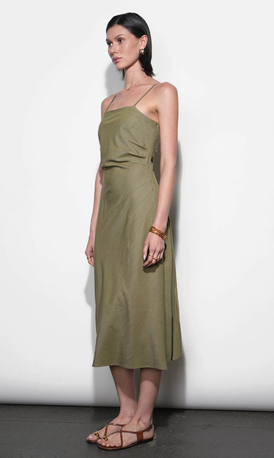 Olivia Cinched Waist Midi Slip Dress