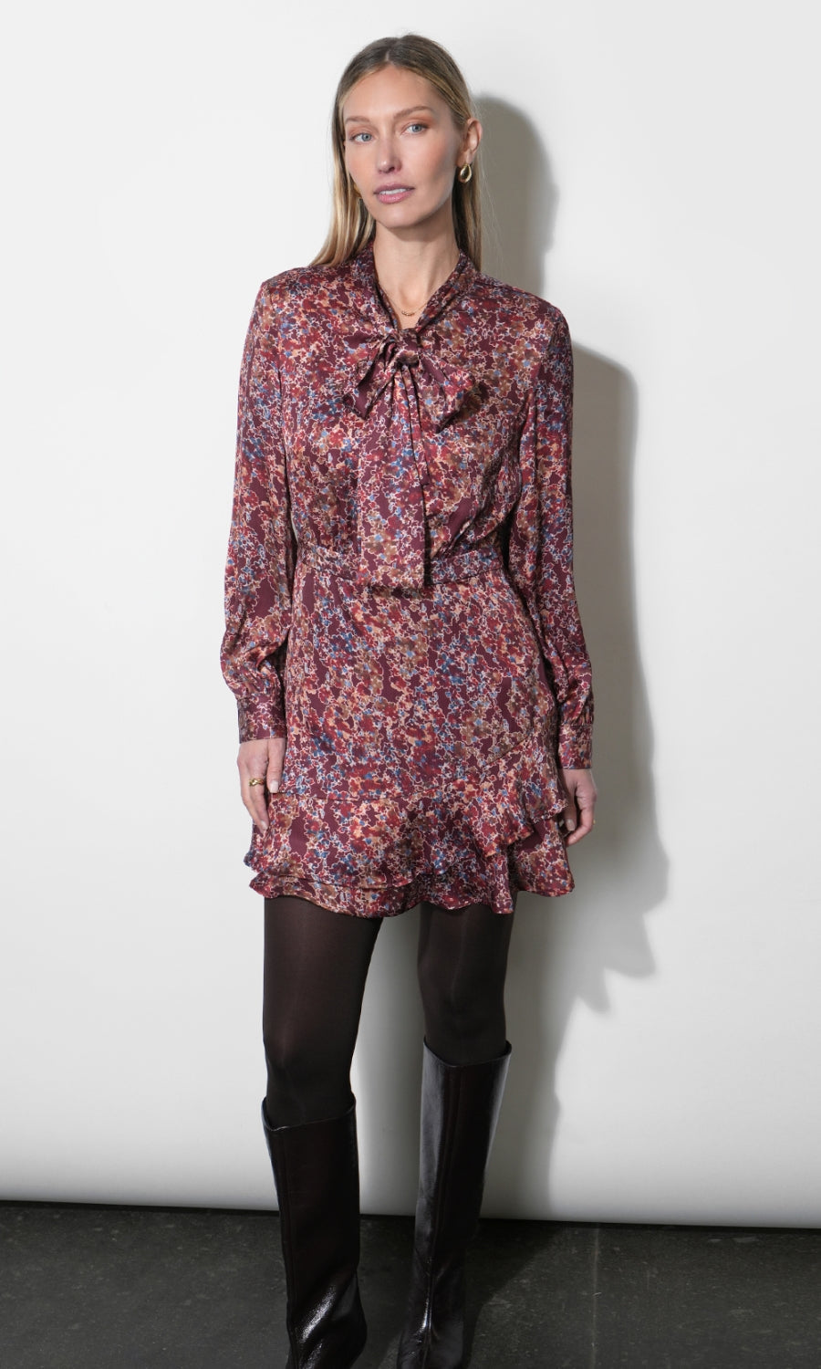 Olivia Tie Neck Mini Dress