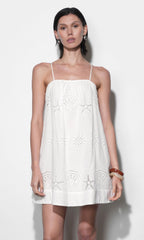 Daisy Embroidered Popover Mini Dress