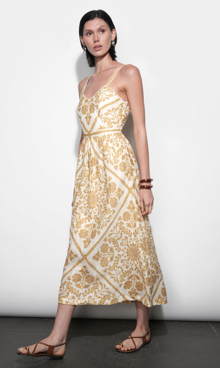 Layla Scarf Print Midi Dress