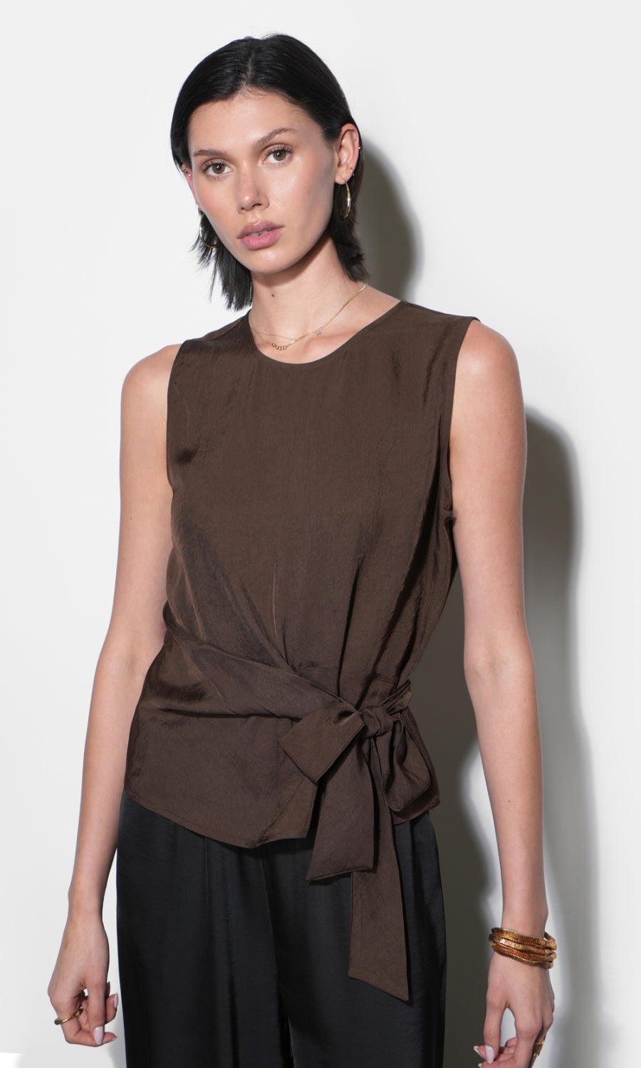 Lola Sleeveless Side Tie Blouse