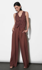 Faye Embroidered Tie Front Vest