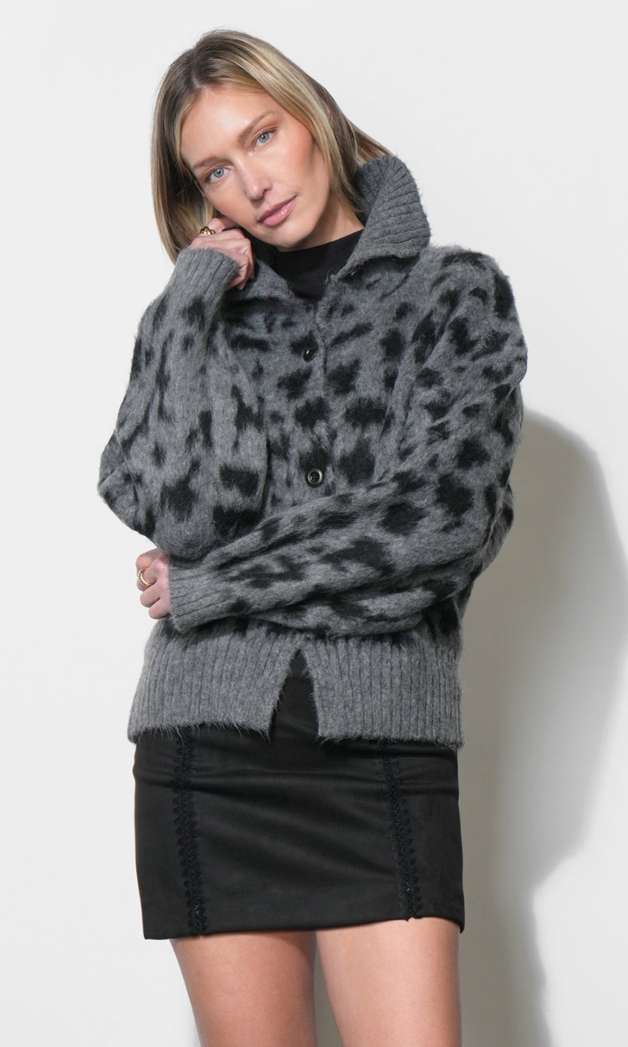 Paloma Ultra Soft Shaggy Funnel Neck Cardigan