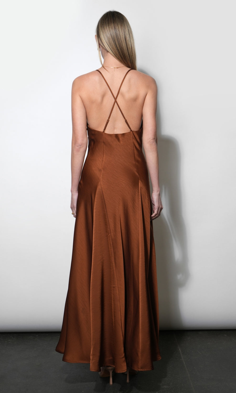 Etta Satin Cross Back Maxi Dress