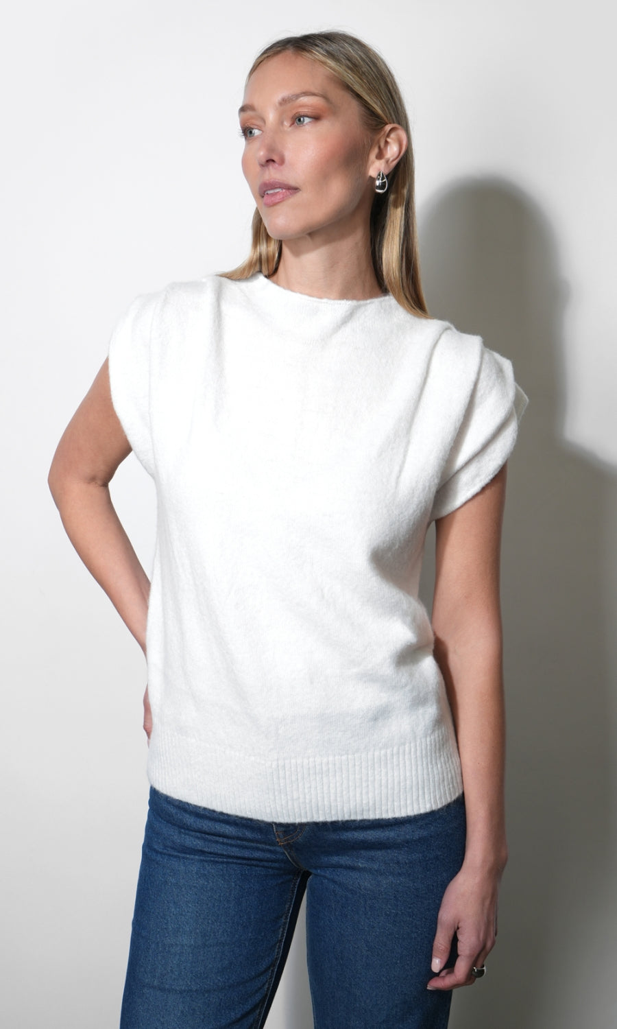 Arieta Sleeveless Funnel Knit Top