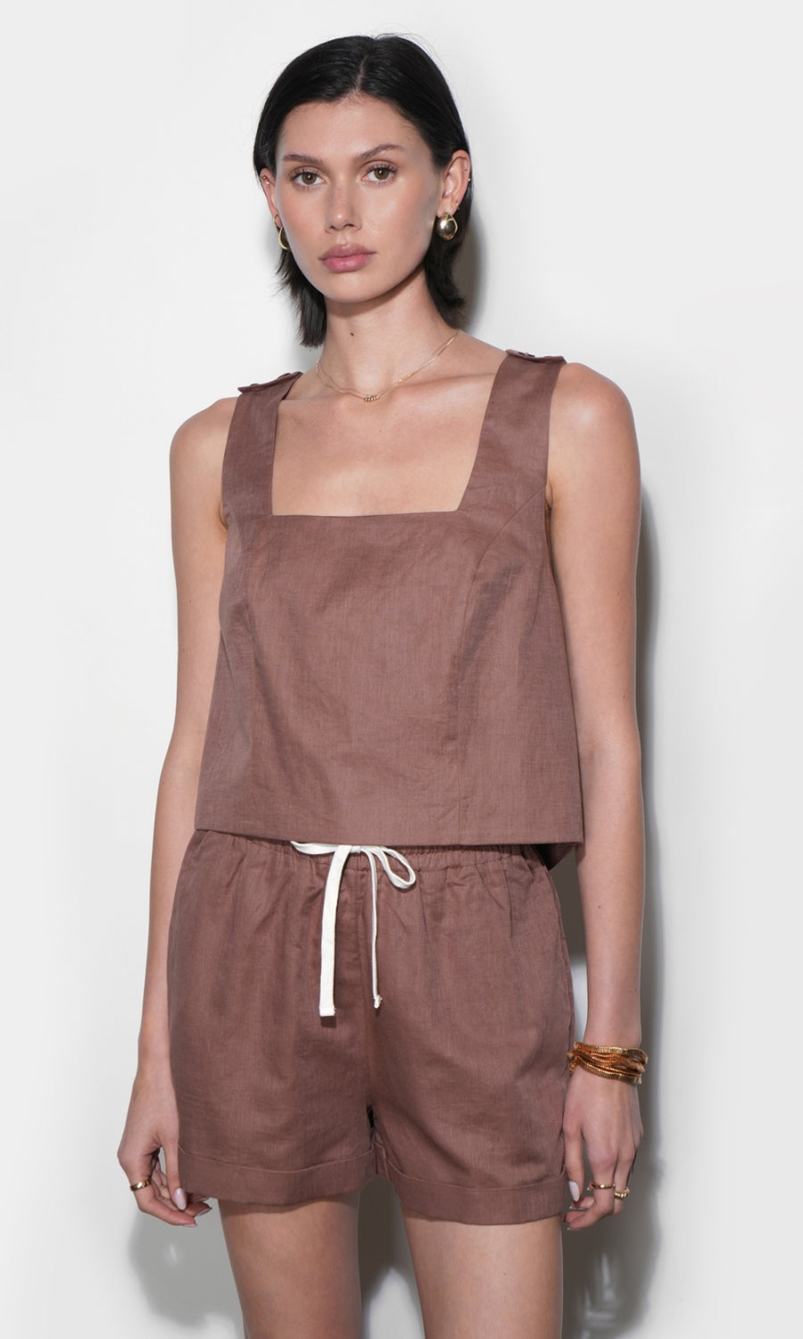 Haley Square Neck Cross Back Top