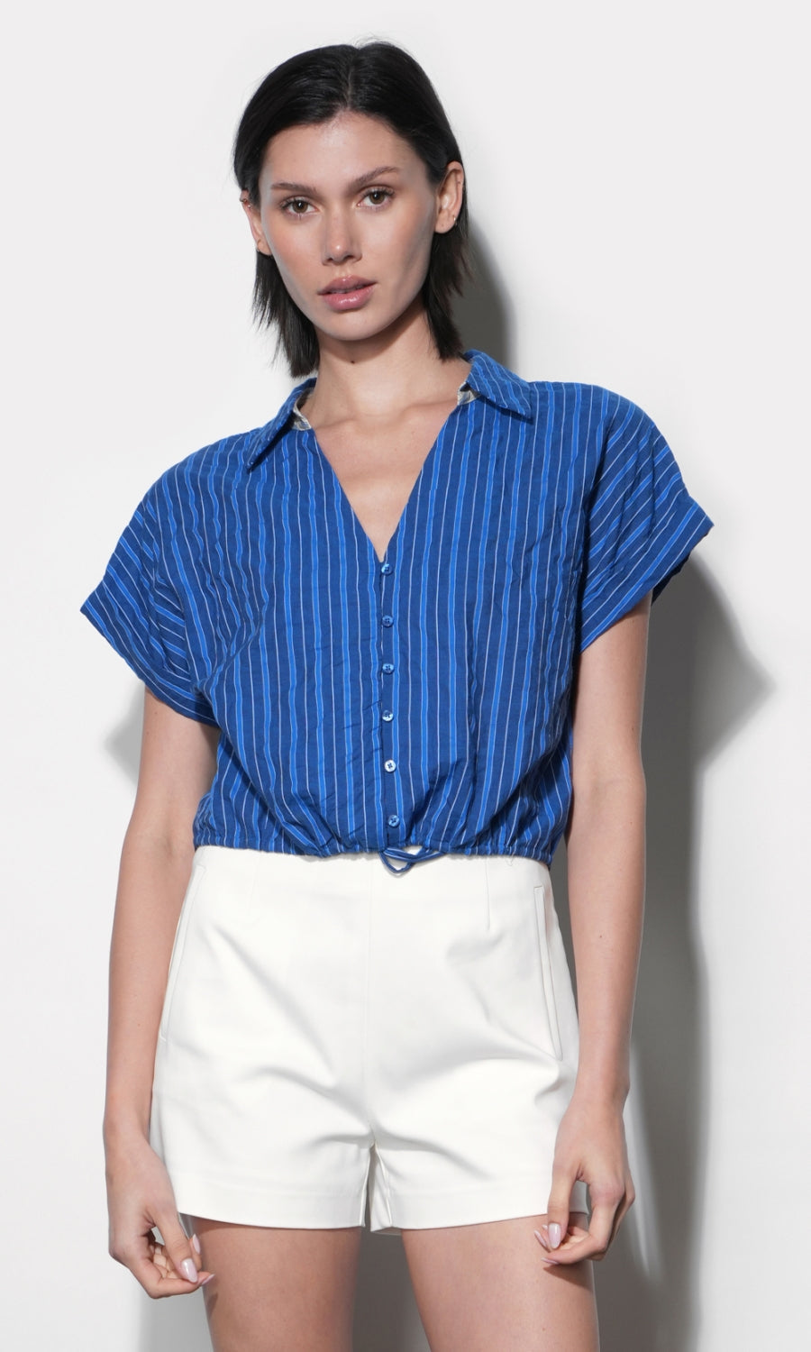 Farah Dolman Cuff Sleeve Tie Front Shirt