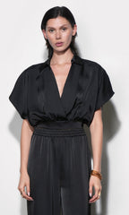 Nisa Dolman Sleeve Black Top