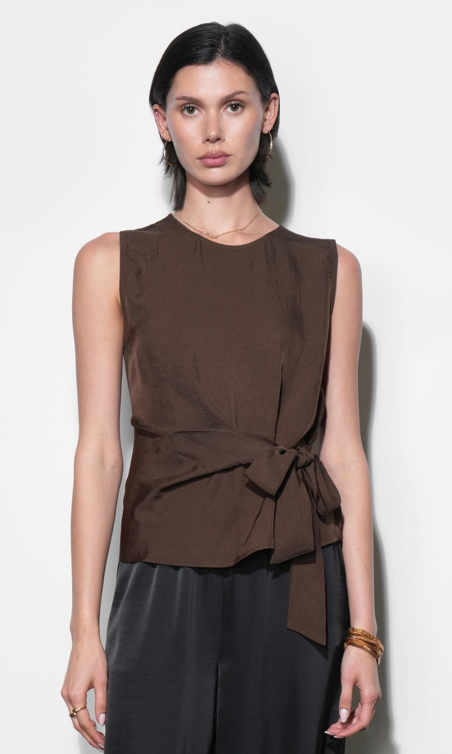 Lola Sleeveless Side Tie Blouse