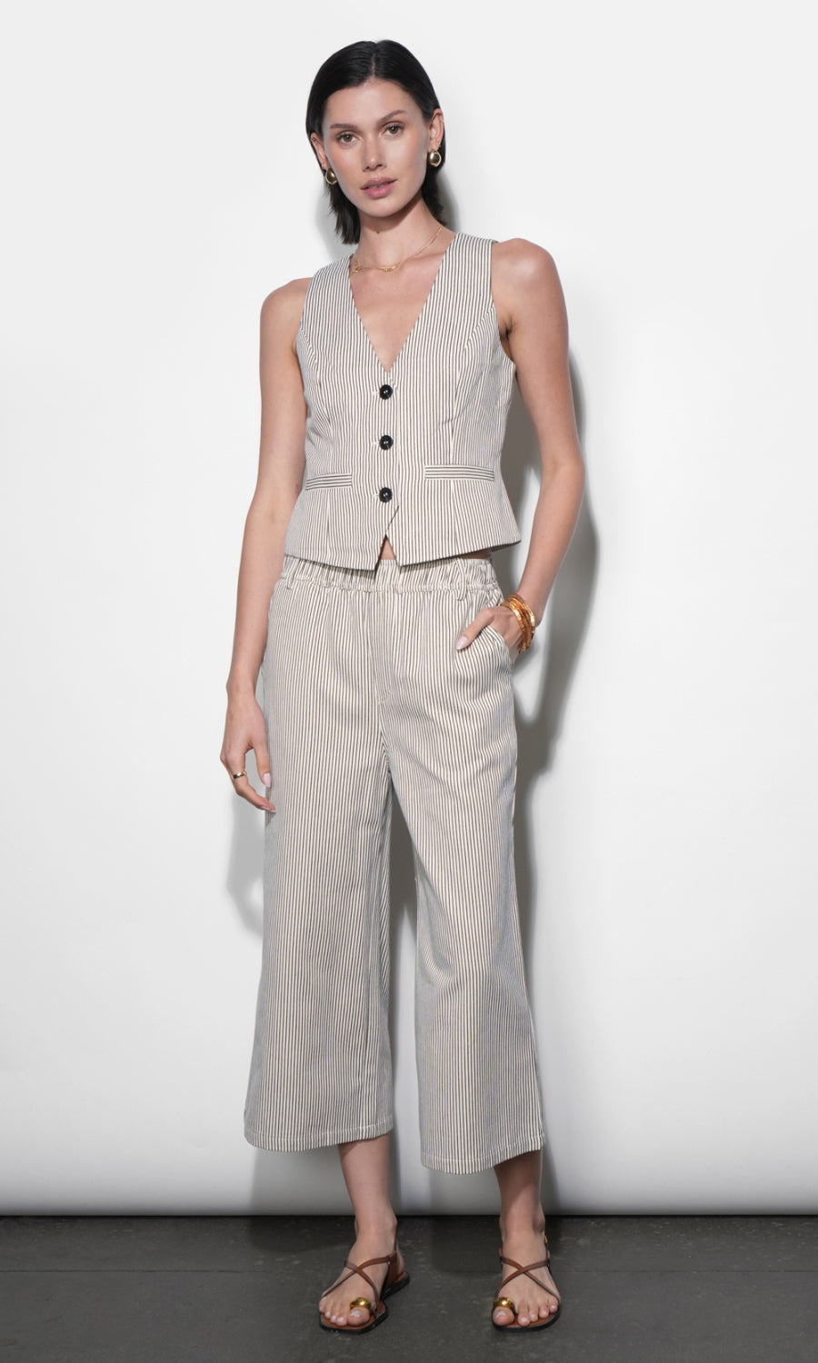 Alice Canvas Stripe Vest