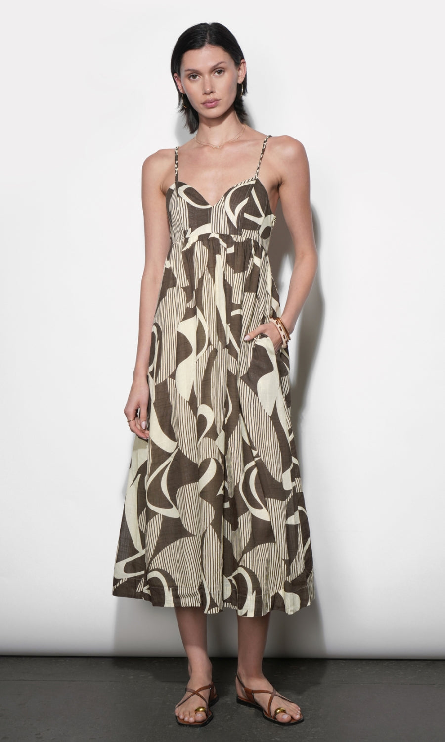 Katherine Boned Bodice Midi Dress
