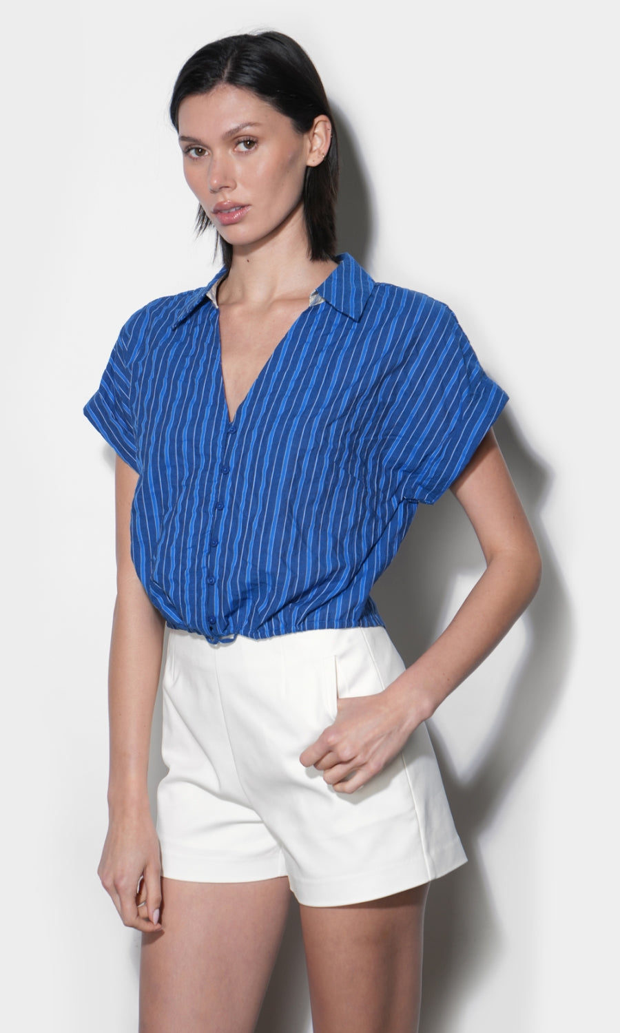 Farah Dolman Cuff Sleeve Tie Front Shirt