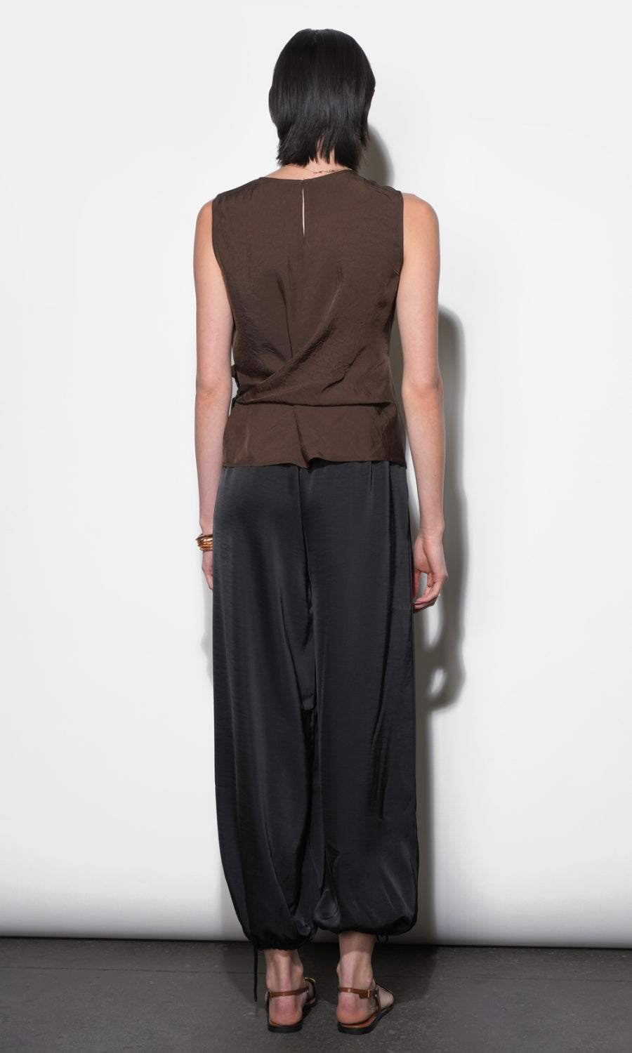 Ophelia Elastic Waist Balloon Black Pants