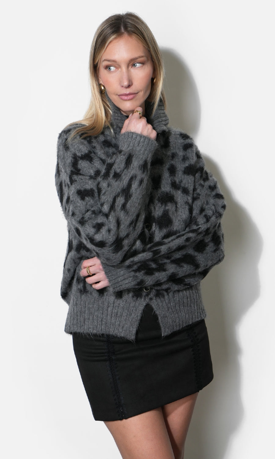Paloma Ultra Soft Shaggy Funnel Neck Cardigan