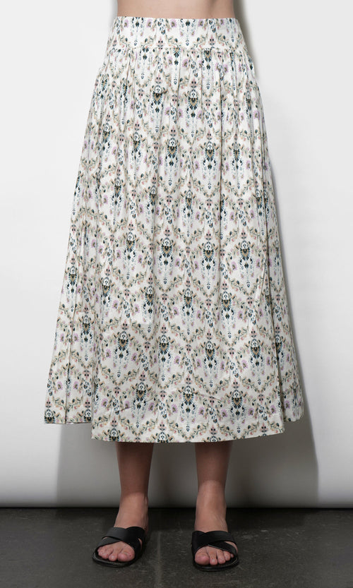 Aaliyah Smocked Back Waist Midi Skirt
