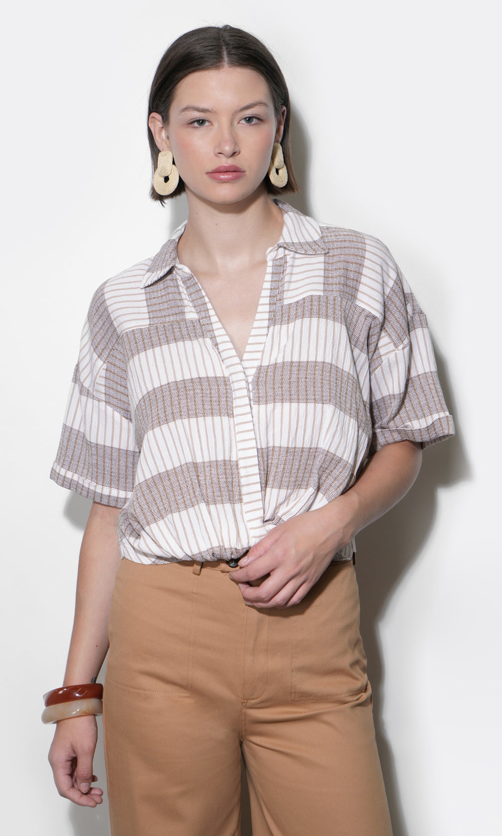 Ally Stripe Twist Front Shirt