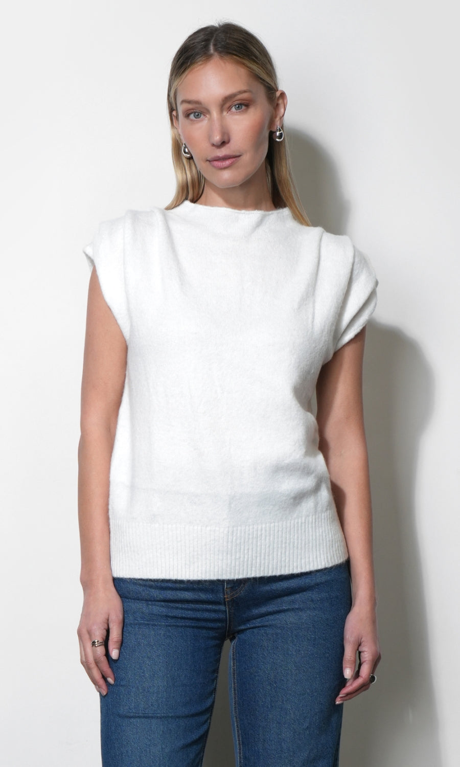 Arieta Sleeveless Funnel Knit Top