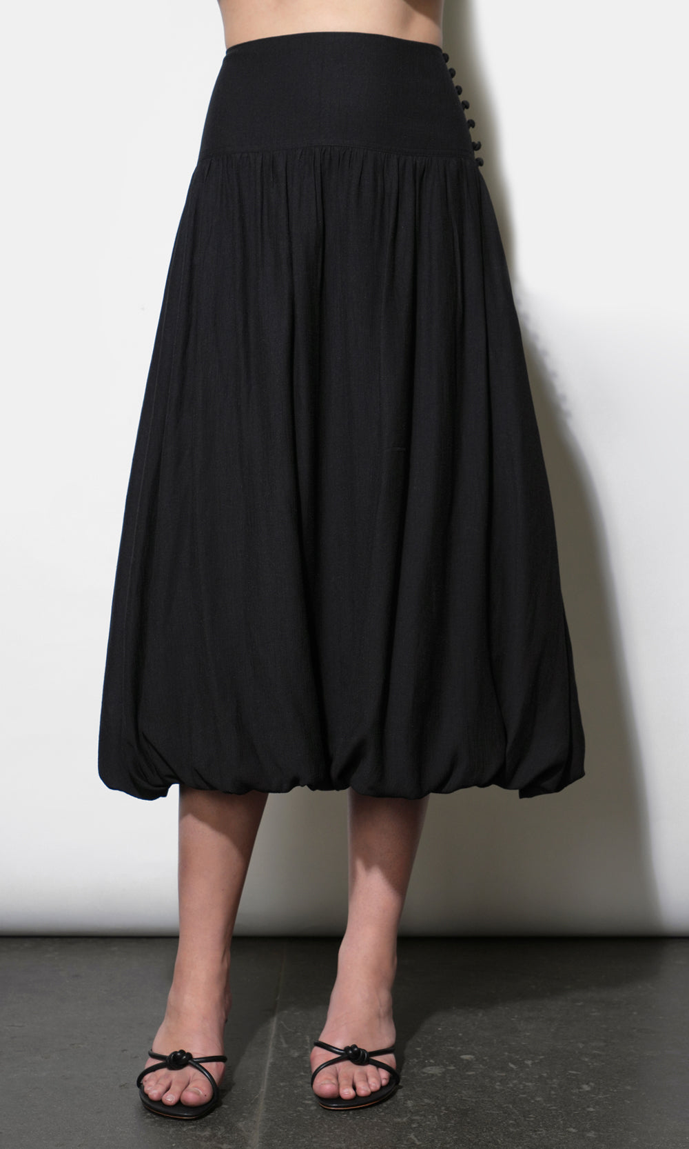 Delilah Bubble Midi Skirt With Side Button
