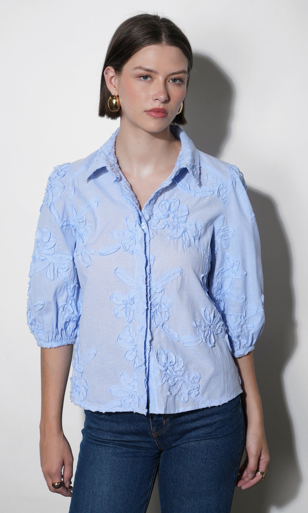 Eleanor Stripe Puff Sleeve Blouse