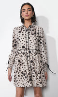 Elsa Button Down Mini Dress w/ Piping