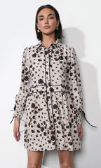 Elsa Button Down Mini Dress w/ Piping