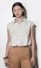Everly Dolman Stripe Shirt Elastic Hem