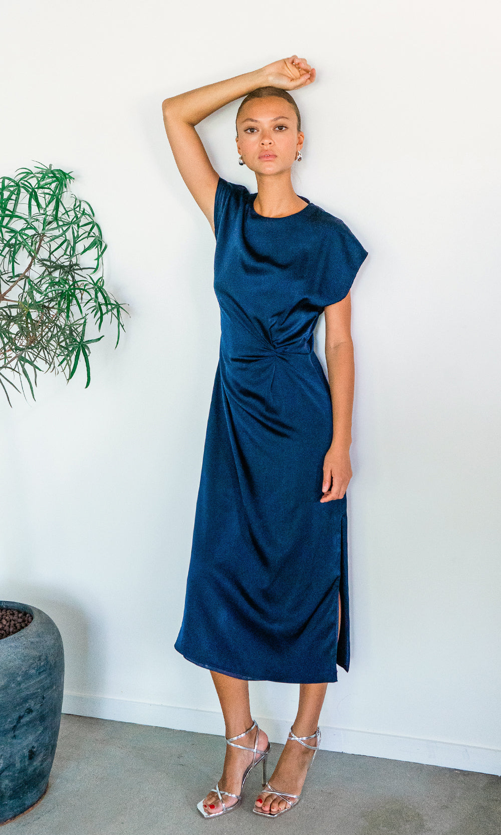 Meca Side Twist Maxi Dress