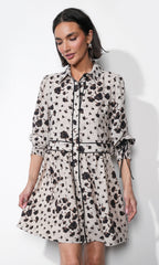 Elsa Button Down Mini Dress w/ Piping