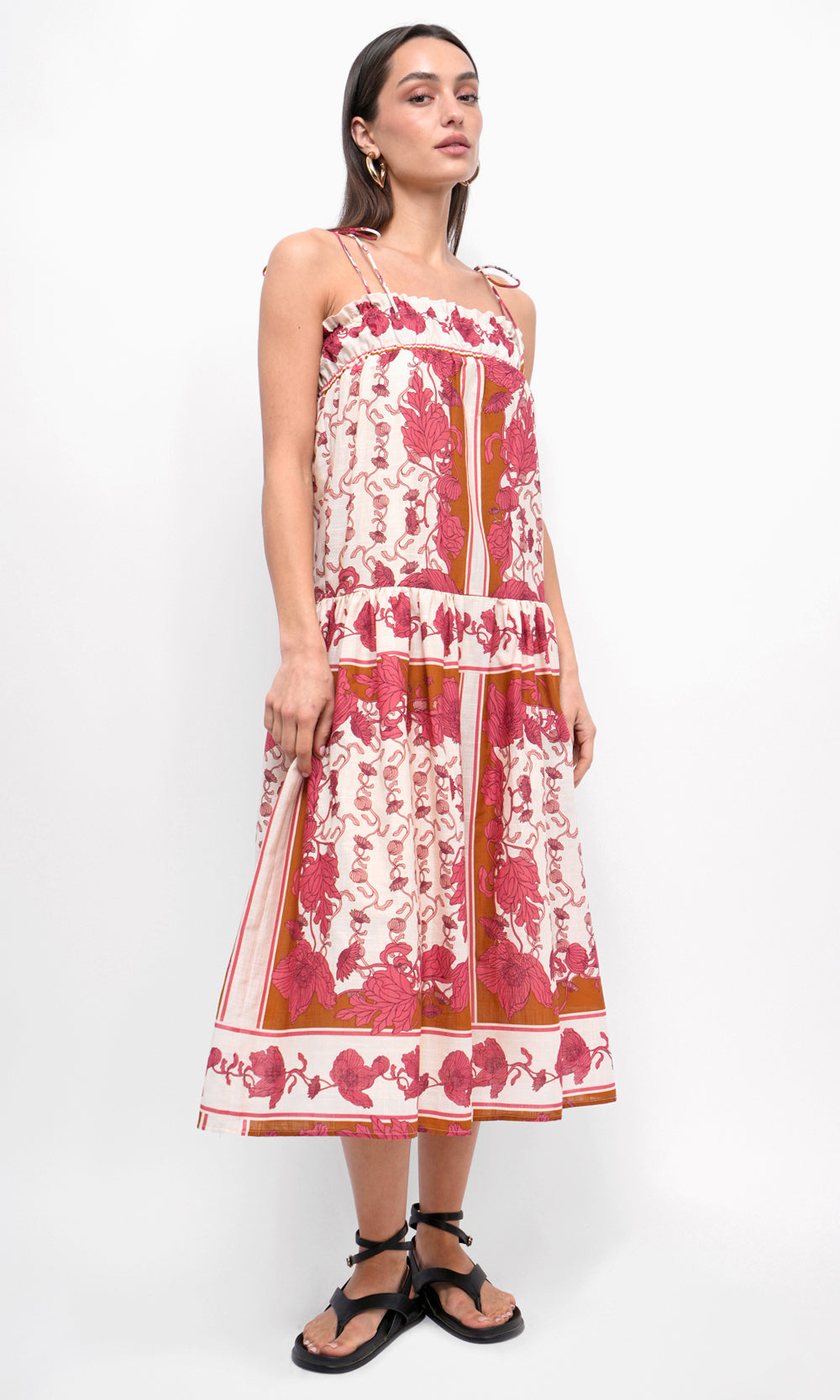 Alisha Trapeze Strappy Midi Dress