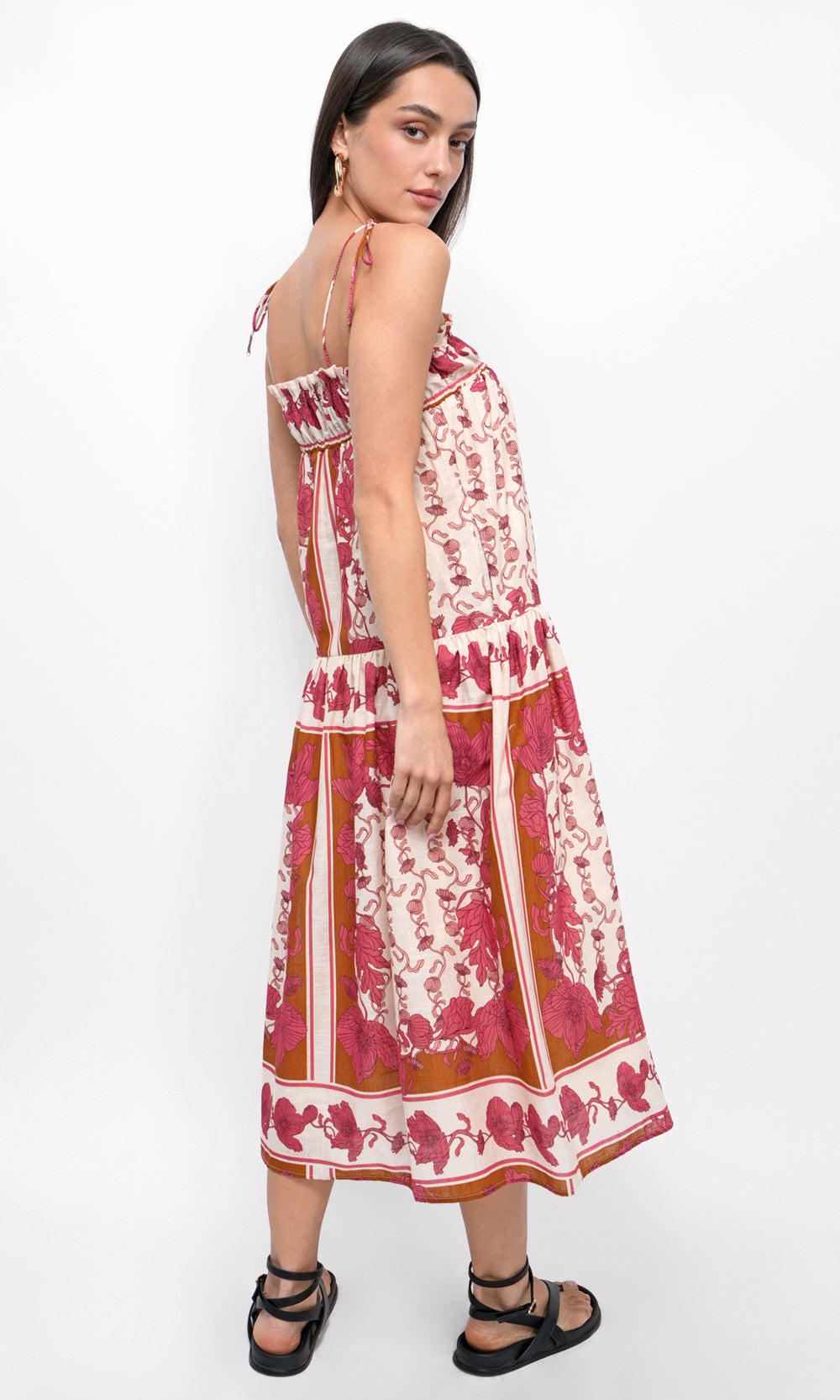 Alisha Trapeze Strappy Midi Dress