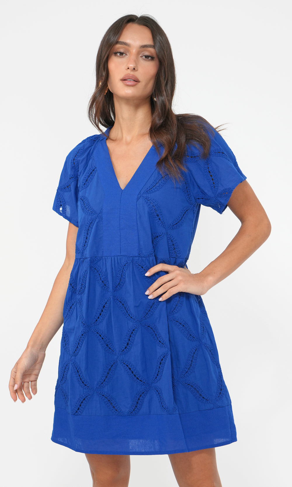 Fawn Embroidered Popover Dress