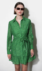 Tabitha Embroidered Cinched Waist Mini Dress