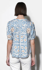 Charlotte Split Neck Elbow Sleeve Top