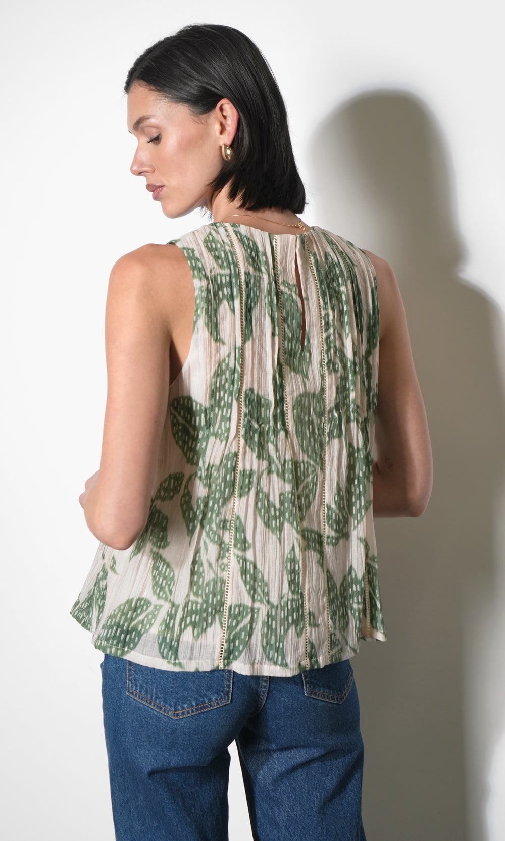 Elaine Sleeveless Pintuck Top