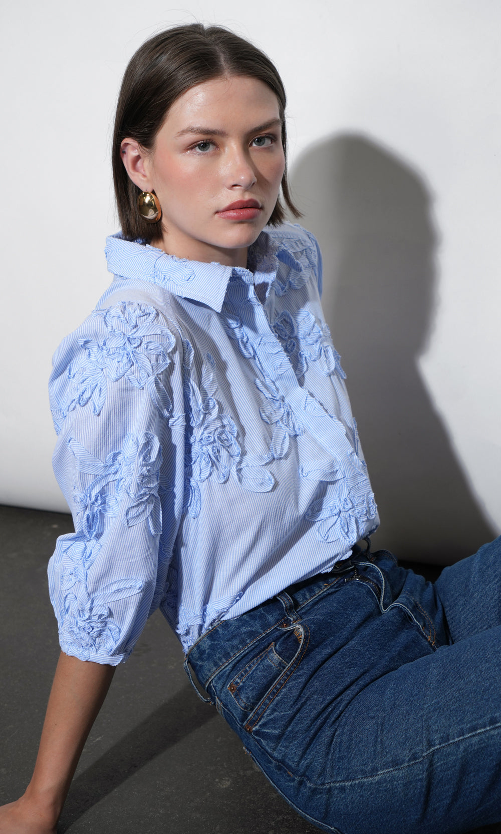 Eleanor Stripe Puff Sleeve Blouse