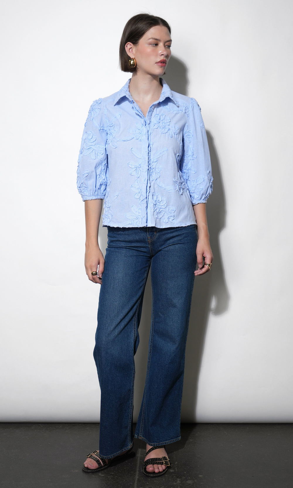 Eleanor Stripe Puff Sleeve Blouse