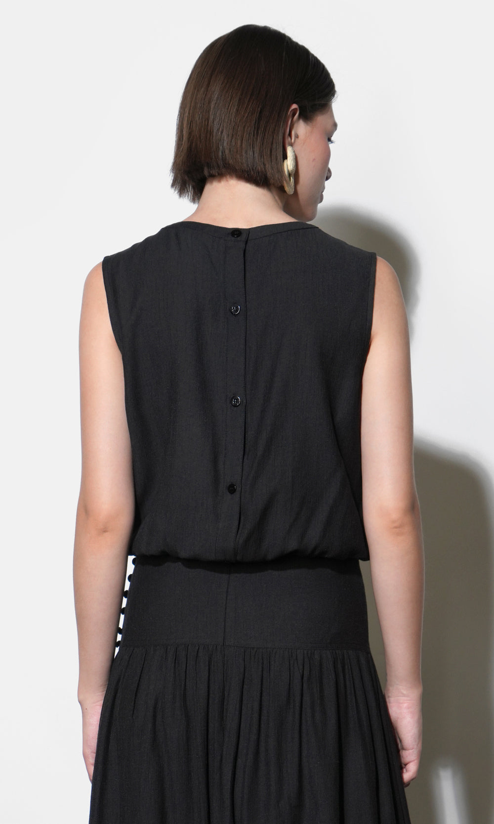 Maya Back Button Up Bubble Top