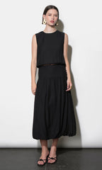 Delilah Bubble Midi Skirt With Side Button