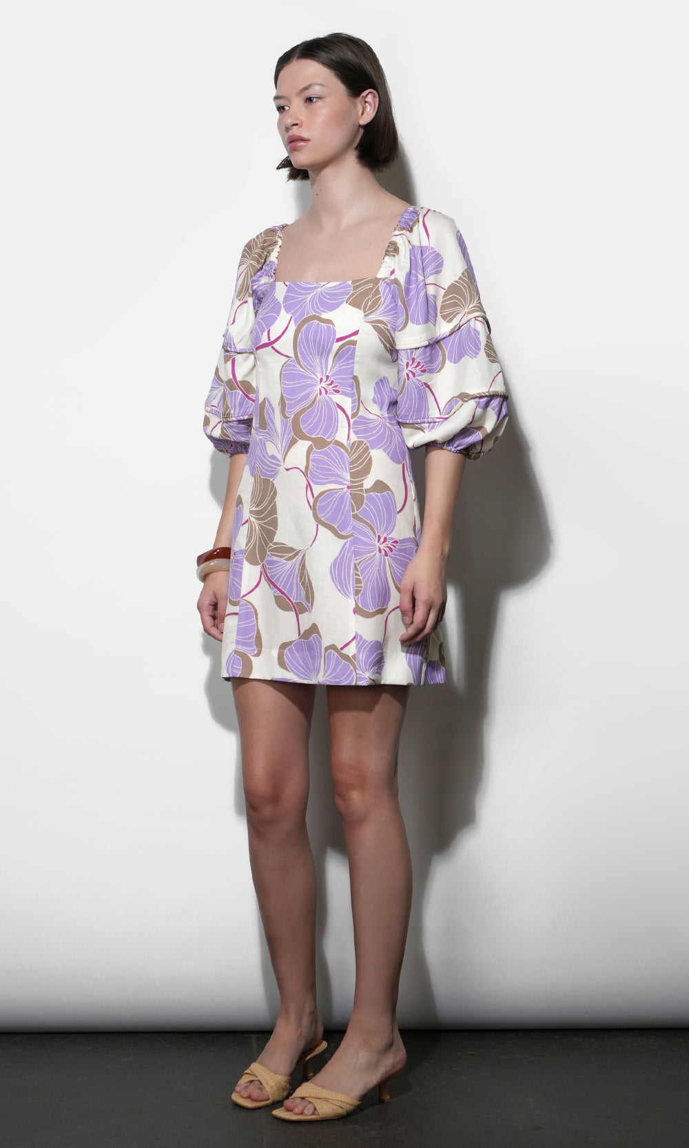Emery Bubble Sleeve Piped Mini Dress