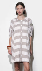 Kendall Puff Sleeve Popover Mini Dress