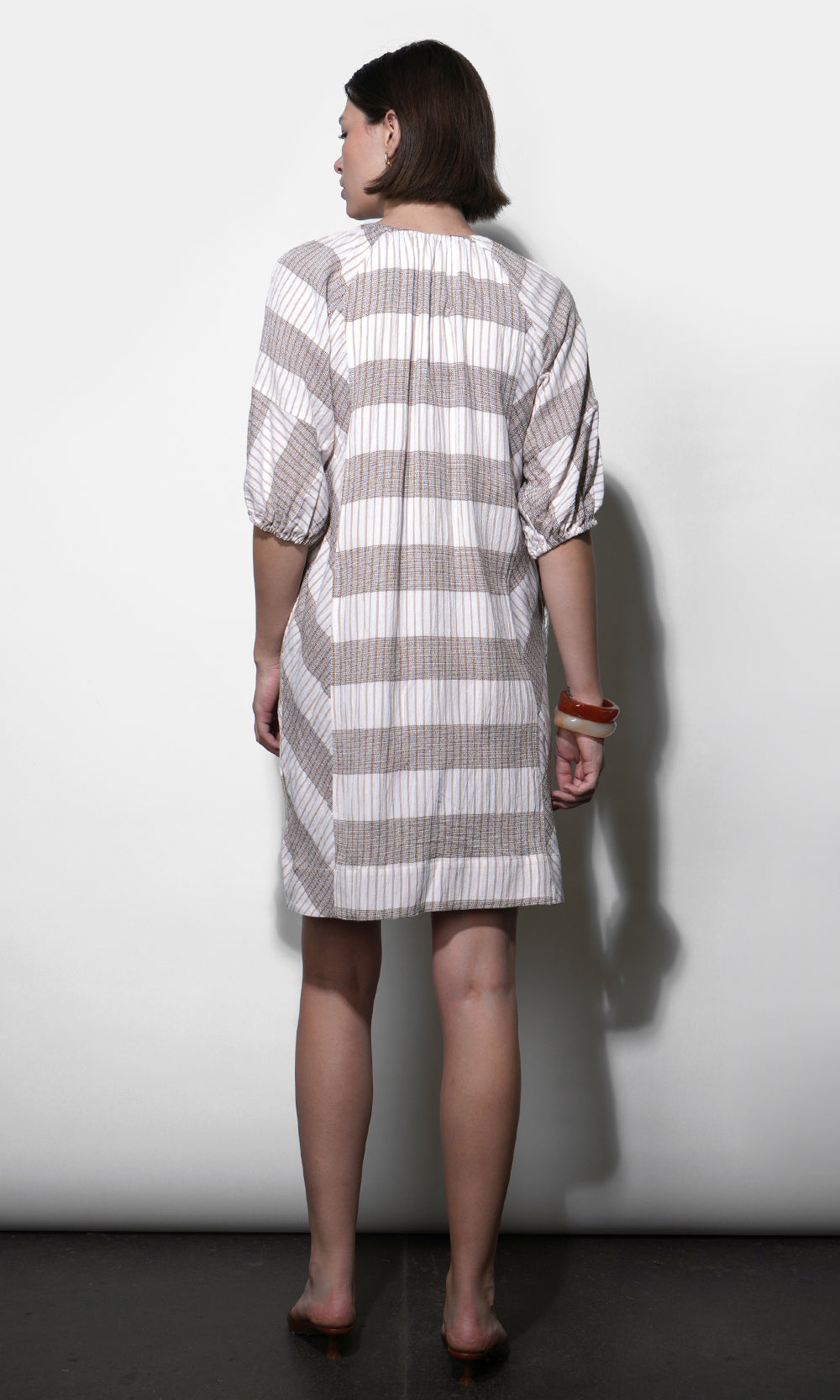 Kendall Puff Sleeve Popover Mini Dress