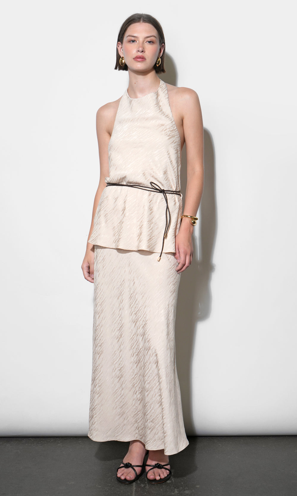 Josephine Textured Maxi Slip Skirt