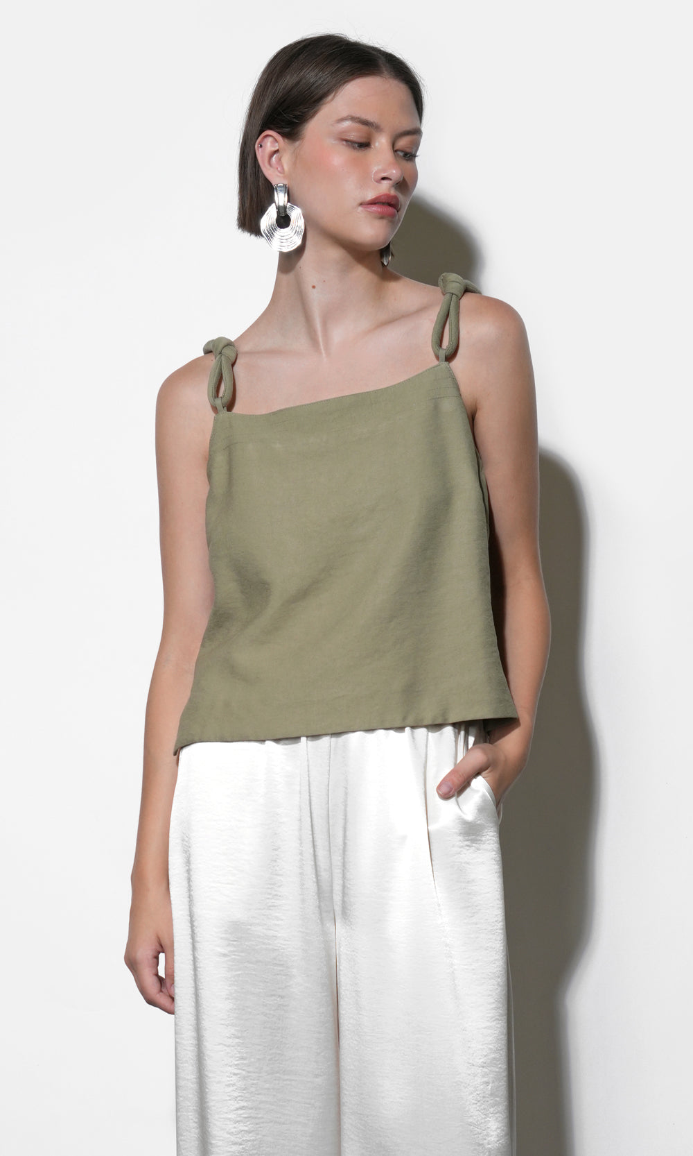 Lydia Embroidery Rope Strap Sleeveless Top