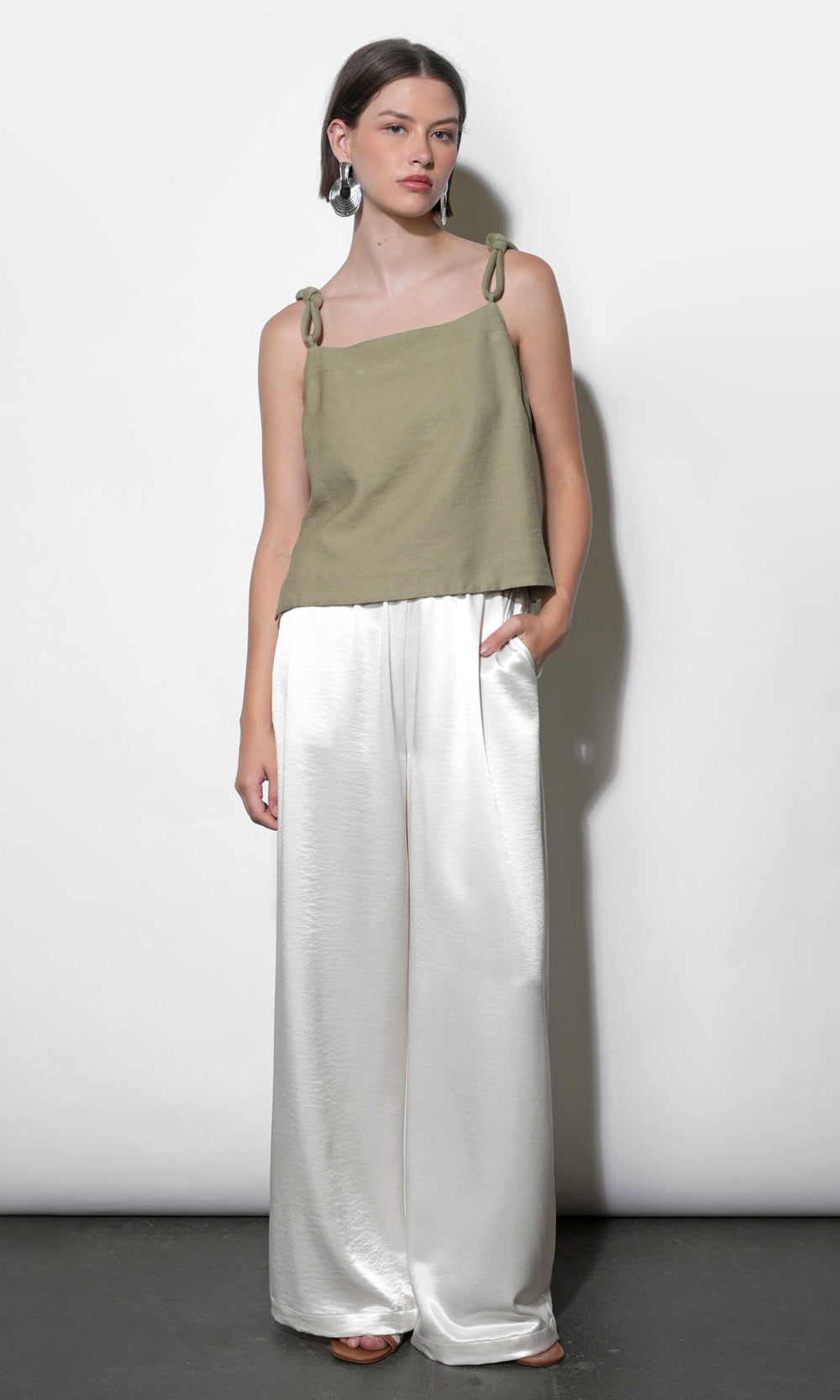 Lydia Embroidery Rope Strap Sleeveless Top