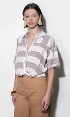 Ally Stripe Twist Front Shirt