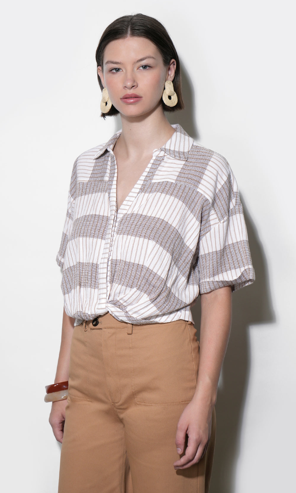 Ally Stripe Twist Front Shirt