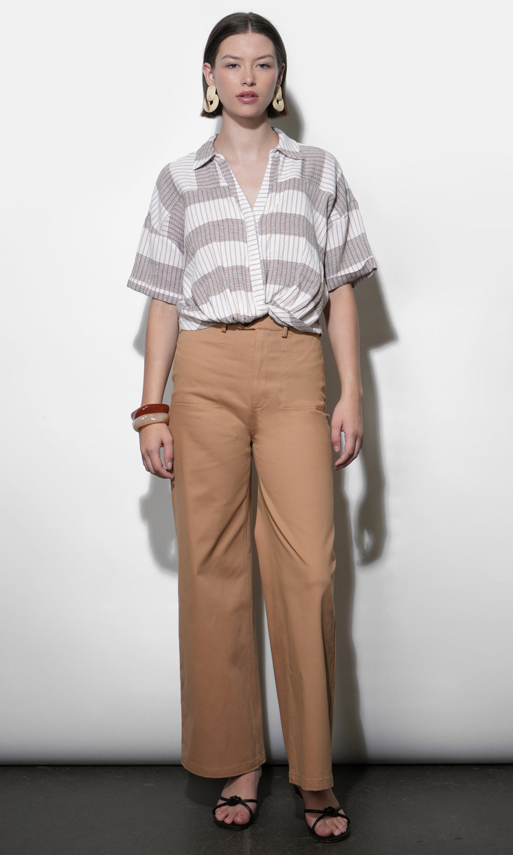 Ally Stripe Twist Front Shirt
