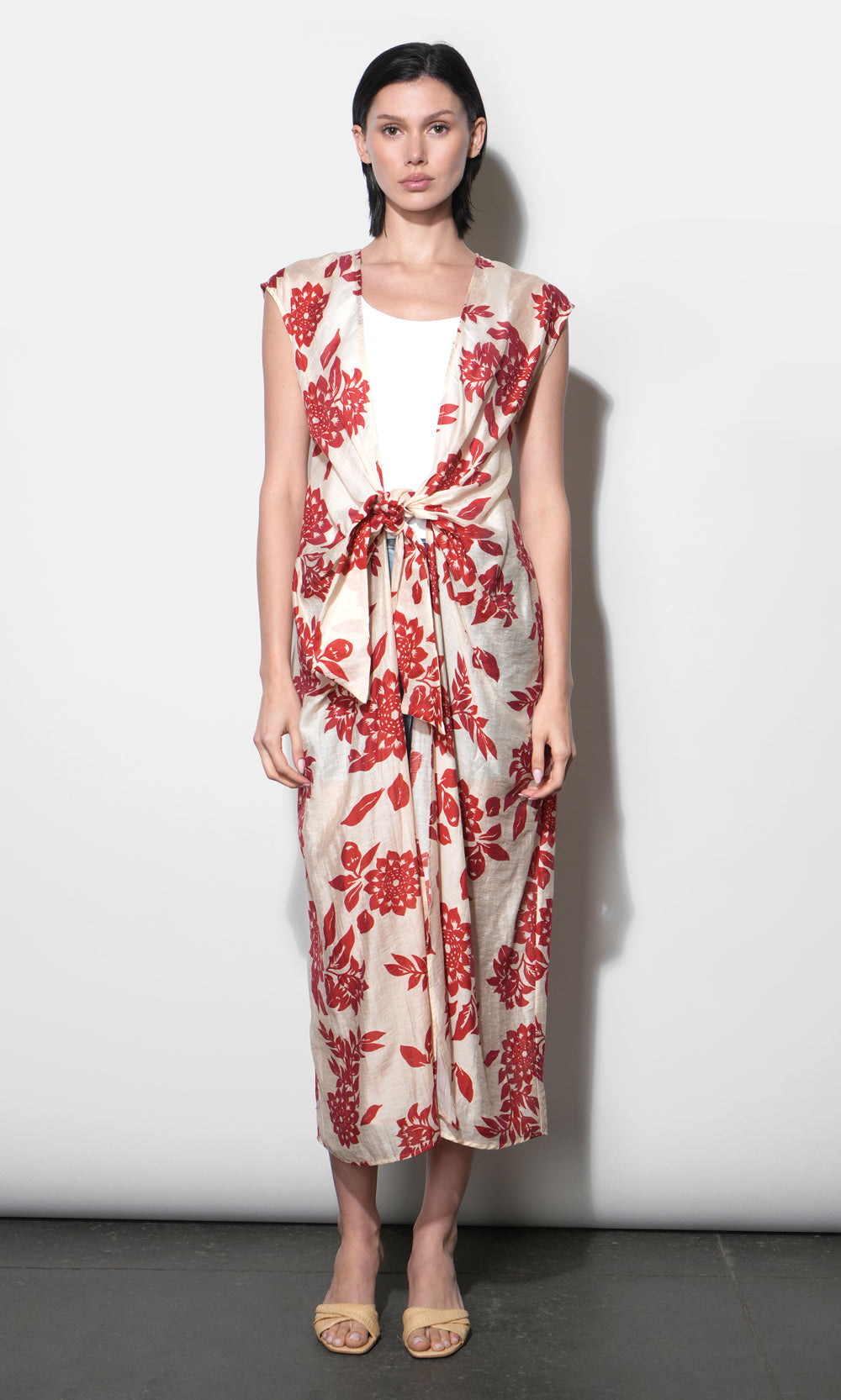 Ina Tie Front Maxi Cover Up Top