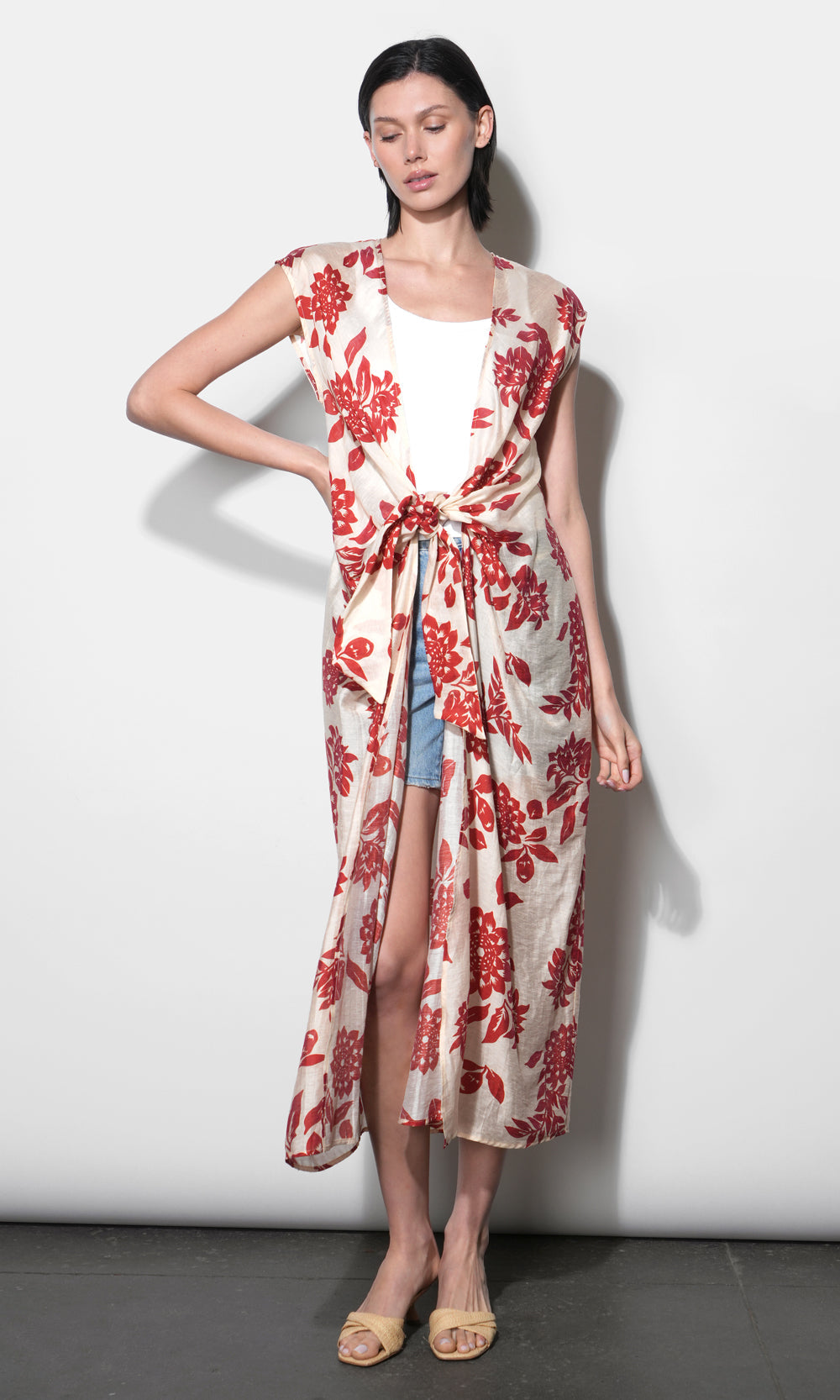 Ina Tie Front Maxi Cover Up Top