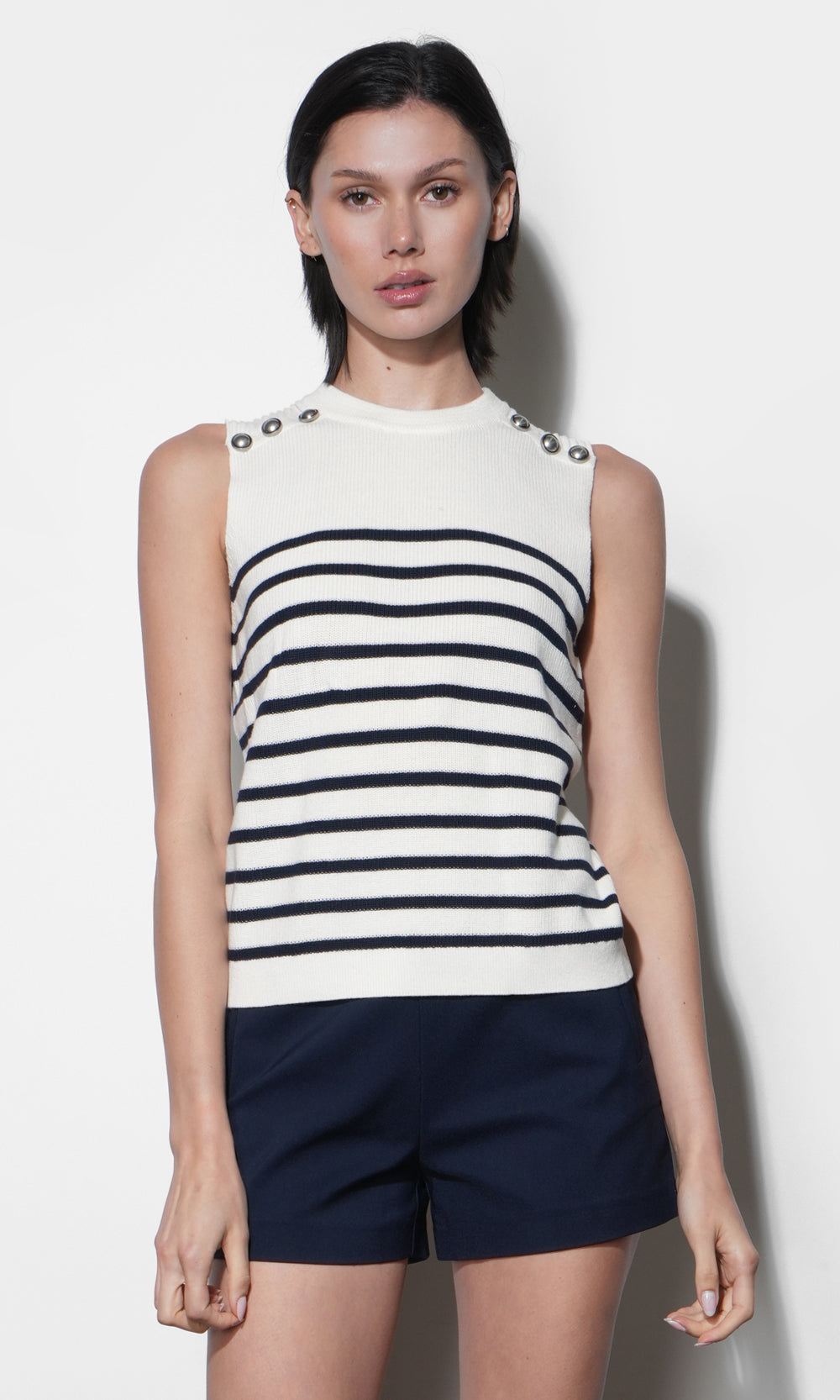 Elaine Sleeveless Stripe Sweater Top